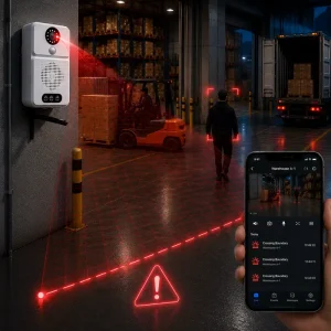 Infrared Intrusion Alarm Camera System Realtime Monitoring Alert Via Mobile APP Two Way Talk for Industrial Perimeter Protection