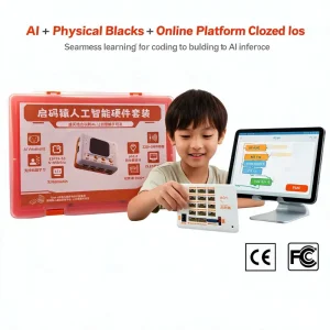 Intelligent AI Robot Building Block Set Coreless DC Motor PH2.0 Plug and Play Qimayuan S24 Model for K 12 STEM Education Coding