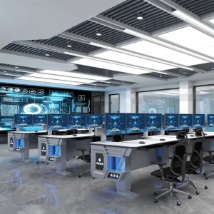 Intelligent Control Modern Office Furniture Console Desk with High-Tech Sensory Experience Durable Steel & Wooden Construction