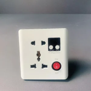 Intelligent Durable Universal Socket Overvoltage Undervoltage Protection Auto Power Cut-Off 10A 2 Outlets Smart Control IP22