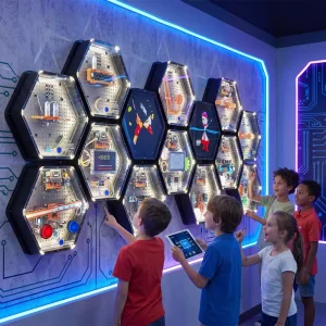 Intelligent Middle East Large Scale Educational Group Project Multi Modal Tech Learning AI Education Interactive Wall For School