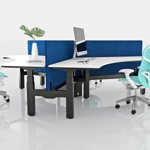 Intelligent Modern Iron Extendable Electric Sit to Stand Desk with Gyroscope Anti pollution ISO9001 CE Certified