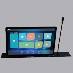 Intelligent Paperless Conference System Monitor Lift Hidden Screen Microphone Desk Computer Equipment Digital Meeting Solution