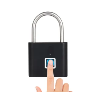 Intelligent Safety Electronic Padlock, Zinc Alloy Smart Pad Lock Keyless Waterproof Anti-Theft Smart Fingerprint Padlock