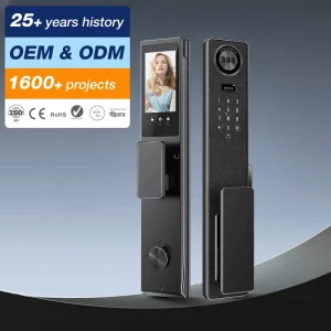 Intelligent Security Electronic Digital Biometric Fingerprint 3D Face Recognition Wifi Keyless Smart Home Lock With Camera