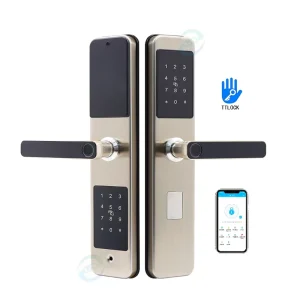 Intelligent Stainless Steel Double Sided Biometric Smart Lock App Fingerprint Recognition Home Security Lock