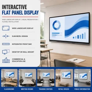 Interactive 4K LCD 86″ Touch Screen Whiteboard Smart Board 40 Point Touch Intel Core I3 i5 i7 Meeting Classroom Training