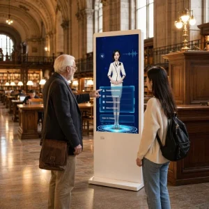 Interactive AI Kiosk Public Library 30 Languages Voice Recognition Smart Guide with Capacitive Touch Screen for Elevator Use