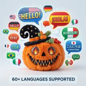 Interactive AI Pumpkin Plush Doll Smart Talking Voice Chat LED Eyes Touch Sensor Rechargeable Holiday Unisex New