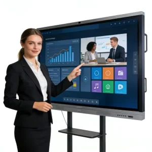 Interactive Flat Panel 65 Inch 4K Digital Whiteboard Android Windows Dual OS AI Functions for Education Meetings Indoor Use