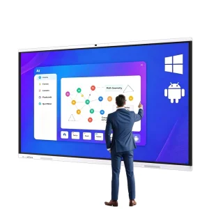 Interactive Flat Panel Smart Board 86 Inch 4K 20-Point Touch Screen Android 16.0 AI Software for School Education Teaching