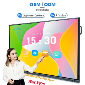 Interactive Flat Panel Whiteboard 40 Points Touch Digital Smart Touch Screen Teaching AI Board for School 65 Inch