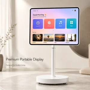 Interactive Smart Touch Screen Display With Portable Rolling Stand for Conference Room Classroom and Personal Use