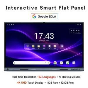 Interactive Smart Whiteboard 65 75 86 98 Inch Ultra HD 4K LED Panel 50 Touch All in One Display Dual Camera Android Windows OS