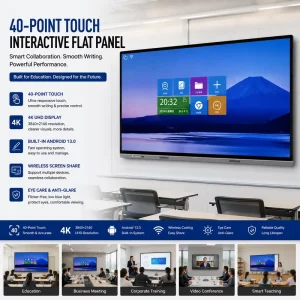 Interactive Whiteboard 4K Smart Board Multi Touch Teaching Display Conference Panel Wireless Presentation for School Business