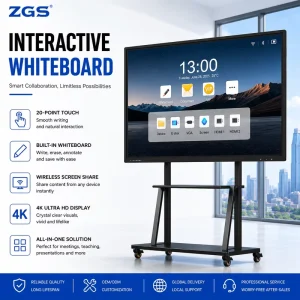 Interactive Whiteboard 75 Inch 4K UHD 20 Points Touch Screen Smart Board for Retail Store Advertising Events Display