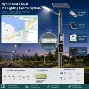 Interconnected Solar Power Street Light Communication Fallback with Owner Platform Interface Control