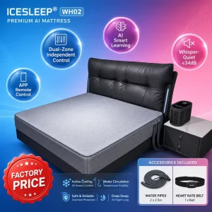 Invisible Health Tracking Silk Linen Smart Mattress Topper AI Dynamic Temperature Control Dual Zone Cooling Pad Heart Rate 8 Pcs