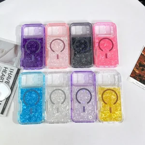 Iridescent Shell Texture Magnetic Ring Case Clear Shockproof Cover for ZTE Blade V80 V70 V60 Fashion Transparent Cell Shell