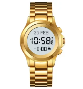 Islamic Prayer Watch Stainless Steel LCD GPS Alarm IP67 Waterproof Muslim Prayer Smart Watch