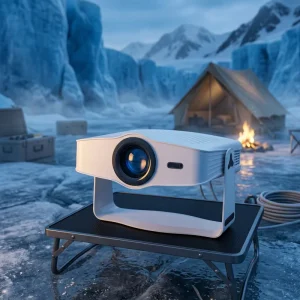 J500 Projector Android 14 500 ANSI Lumens 1080P Short Throw 4K Supported Auto Focus for Wi Fi Portable Home