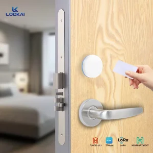 J7 304 Stainless Steel Smart RFID Magnetic Card Door Lock with Key Card App Unlock for Wood Doors Memory Card & SDK