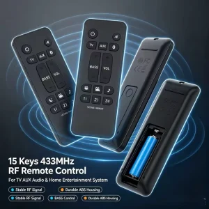 JCXK 15 Keys 433MHz RF Remote Control for Television Smart TV