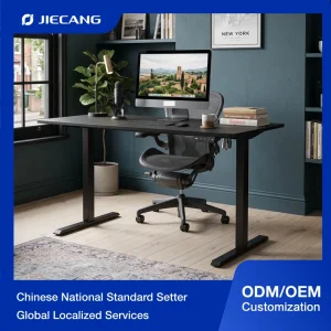 JIECANG One Touch Height Adjustable Sit Stand Desk Single Motor Smart Ergonomic Electric Standing Desk with Solid Frame
