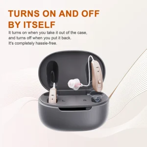 JINGHAO OTC Rechargeable Digital RIC Binaural 6 Channel AI Powered Speech Enhancement Hearing Aids for Mild Moderate Hearing