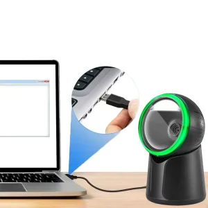 JINGXIN 360 Large Window Phone Screen Code Payment Wired Desktop Barcode Scanner