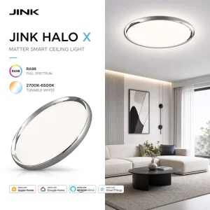 JINK Halo X Matter WiFi Smart Ceiling Light 2700K 6500K Ra98 Full Spectrum 300 400 500mm Apple Google Alexa SmartThings