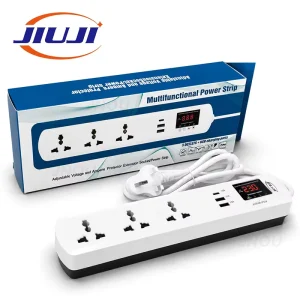 JIUJI Over Under Voltage Over Current Protector Breaker Home Appliance Extend Device USB QC 20W Universal UK Power Strip CE