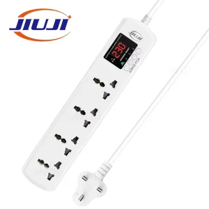 JIUJI Power on Delay Over Under Voltage Current Protection Breaker Extension Socket with Real Time Voltage LED Display CE