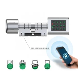 JIXIN High Quality 15mm Smart Wifi Steel Door Lock Cylinder 120 Cam Keyless Lock for Smart Doors