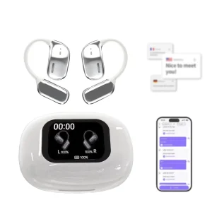 JM16 AI Translator Earbuds with 150-Language Translation, OWS Headset, Real-Time Low-Latency Dialogue Translation