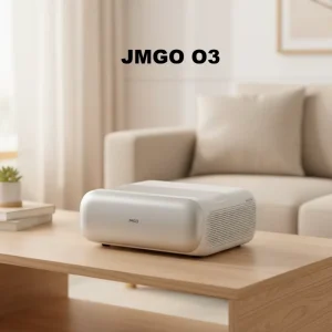 JMGO O3 4K DLP Ultra short Throw Projector 0.18 1 Triple Laser Smart Auto Adjust 240Hz Gaming Portable Built in Speakers Wi Fi