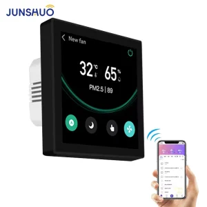 JUNSHUO 4 Inch Smart Panel Tuya Wireless Zigbee Gateway Alexa Compatibility IPS Display WiFi Touch App Smart Home Kits Systems