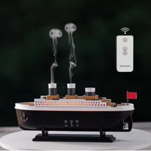 Jellyfish Ship Model Aroma Diffuser With Remote Control Smoke Ring Humidifier