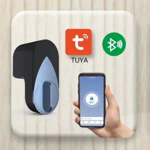 Jixin Smart Home Lock ABS Black with Tuya App Control Wi-Fi Memory Card Grade a Security Compatible with Glass Doors