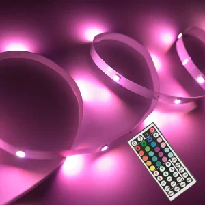 Joystar 24V RGB LED Strip Light 20M Roll Cuttable Plastic No Voltage Drop App Remote Control Dimmable EU Plug Whole