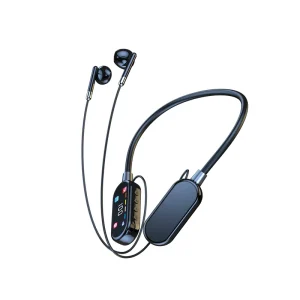 K02 Wireless Neckband Headset with LED Battery IPX-1 Waterproof 5 Hours Playtime for Sports Calls & Noise Reduction Singing