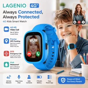 K3 4G Kids Smart Watch SOS Button Square Design Video Call TFT Display GPS+LBS+WIFI+AGPS IP68 Waterproof FCC CE