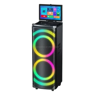 K7712 Dual 12 Inch Speaker With Flippable Smart Touch Screen with WiFi YouTube Bluetooth Big Bass Karaoke Stage Speaker