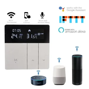 K8 Tuya WiFi Smart Thermostat Button Control Temperature Controller with Alexa Google Home Voice Control