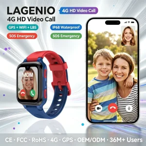 K9 AI Kids Smart Watch 1.78Inch Square Video Call SOS GPS LBS WIFI Tracking IP68 4G SIM Card CE RoHS Kids Watch