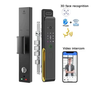 K900 Smart Door Lock-Wi-Fi Enabled 3D Face Recognition Password App Control Unlock Aluminum Alloy Wood/Steel/Brass/Stainless