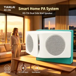 KD-736 Double Sided Wall Speaker 2 10W 100V PA System Bidirectional Wall Mount Loudspeaker