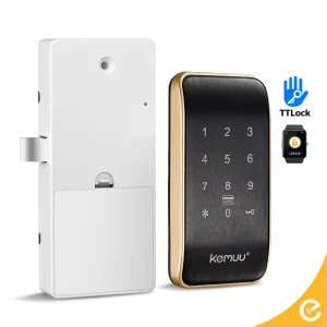KEMUU TTlock App Wood Door Cabinet & Drawer Combination Lock with NFC SDK Enabled Digital Touch Key Smart Locker