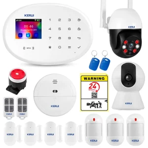 KERUI Tuya Wifi GSM Alarm System for Burglar Home Wireless Security System PIR Detector Door Sensor Smart Network Camera