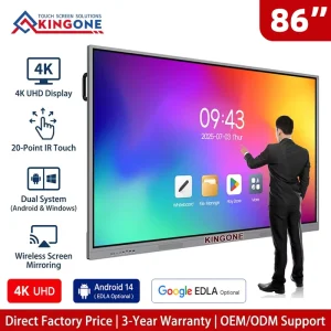 KINGONE 65 75 86 Inch Classroom Digital Display Whiteboard LCD Touch Screen Interactive Smart Board for School University